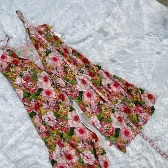 FOREVER 21 Pink Floral Sleeveless Wrap Dress M - Picture 12 of 13
